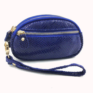 Women's Leather Clutch Wallet Purse, Snakeskin Handbag