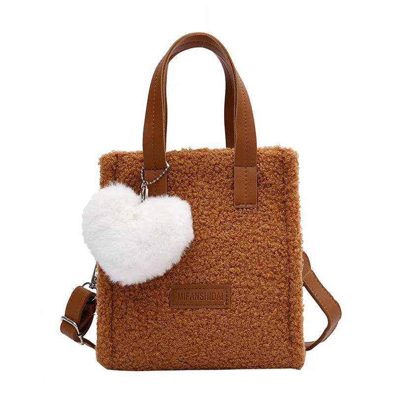 Hand-Woven DIY Material Bag Hyuna Style Plush Thread Messenger Bag