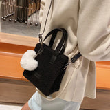Hand-Woven DIY Material Bag Hyuna Style Plush Thread Messenger Bag