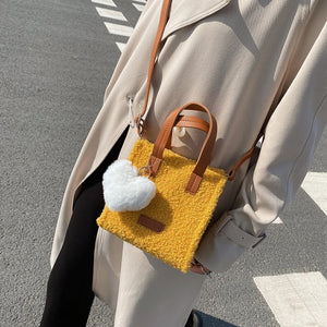 Hand-Woven DIY Material Bag Hyuna Style Plush Thread Messenger Bag