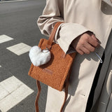 Hand-Woven DIY Material Bag Hyuna Style Plush Thread Messenger Bag