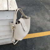 Women PU Leather Bucket Shoulder Bag Crossbody Totes