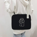 Cartoon Shoulder Bag for Women, Girl iPad Flat Liner Protective Cover 13 Inch