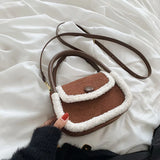 Furry Women's Messenger Bag Autumn/Winter Niche Ins Portable Square Bag