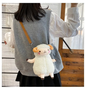Plush Sheep Shoulder Bag for Girls
