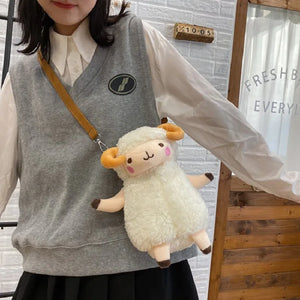 Plush Sheep Shoulder Bag for Girls