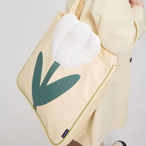 Women Nylon Flower Canvas Tote Handbag Female Cloth Shoulder Bags