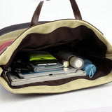 Patchwork Shoulder Bag Vintage Canvas+PU Leather Tote