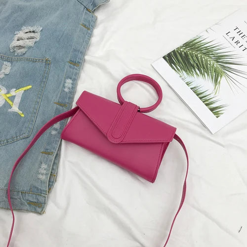 Women's Pu Leather Clutch Solid Tote Bag