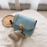 Women's Summer Sequins Lock Chain Small Square Bag Shoulder Handbag