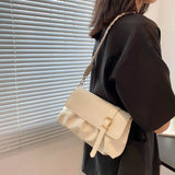 Women's Solid Handbag Pu Leather Messenger Bag