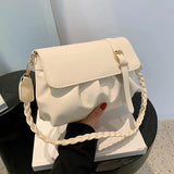 Women's Solid Handbag Pu Leather Messenger Bag