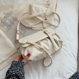 Women's Solid Handbag Pu Leather Messenger Bag