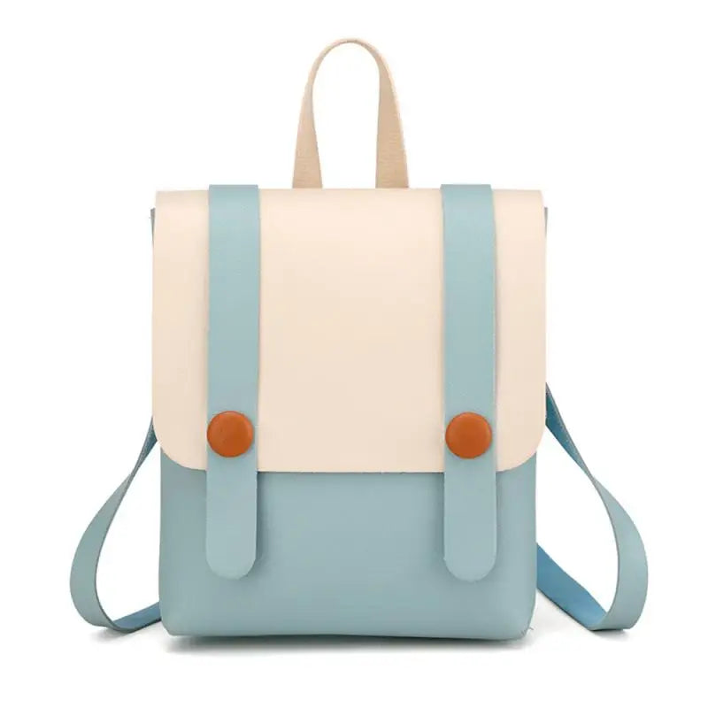 Women's Small PU Leather Backpack College Style School Bag