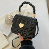 Women's Advanced Diamond Bag Heart Clasp Handbag