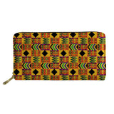 Boho Pattern PU Fabric Long Wallet Zipper Phone Bag Girls Clutch