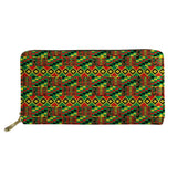 Boho Pattern PU Fabric Long Wallet Zipper Phone Bag Girls Clutch