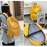 Women's Nylon Printing Backpack Large Capacity School Bag