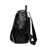 Women's Large PU Leather Backpack for Travel, School & Shoulder Bag