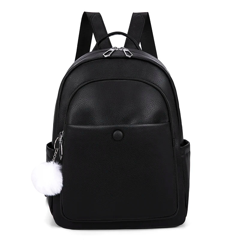 Women's PU Leather Backpack for Travel School Mochila