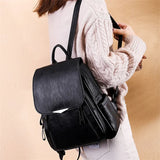 Women's Backpack Travel Large PU Leather Handbag Schoolbag For Girls