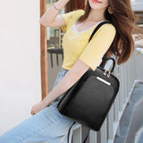 Women's PU Leather Backpack Schoolbag for Girls Shoulder Bag