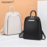 Women's PU Leather Backpack Schoolbag for Girls Shoulder Bag