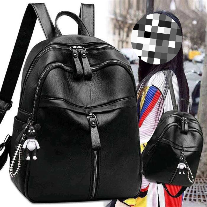 Women's PU Leather Backpack Casual Satchel Rucksack