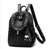 Women's PU Leather Backpack Casual Satchel Rucksack
