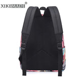 Women's Backpack Feather Print Youth Anti-Theft Travel Packbag
