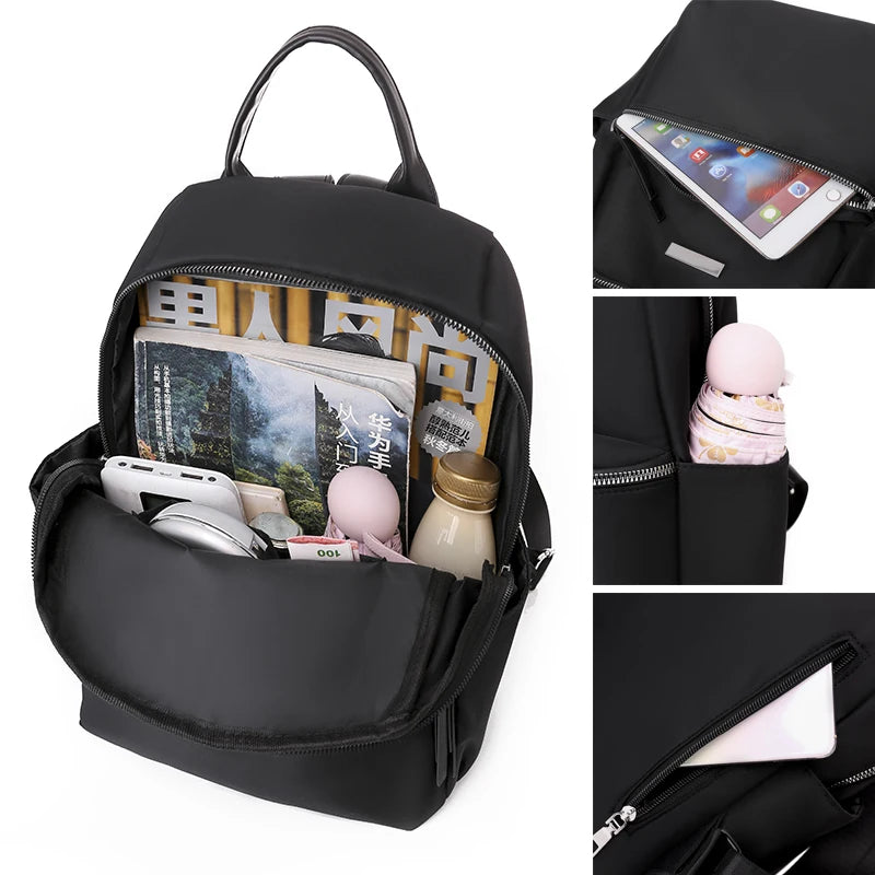 Women's School Backpack Vintage Travel Laptop Nylon Oxford