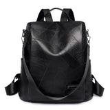 Vintage Leather Backpack For Girls High School Leisure Shoulder Bag