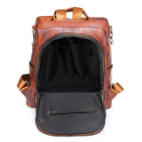 Vintage Leather Backpack For Girls High School Leisure Shoulder Bag