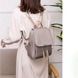 Women's Tassel Anti-theft Backpack Rucksack Shoulder Bag