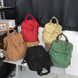Canvas Women's Backpack for Teenage Girl Boy Schoolbag