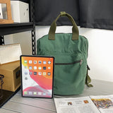 Canvas Women's Backpack for Teenage Girl Boy Schoolbag