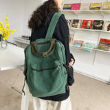 Canvas Women's Backpack for Teenage Girl Boy Schoolbag