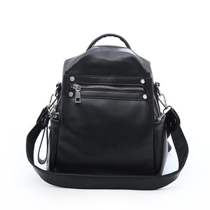 Women's Leather Backpack Schoolbag Casual Shoulder Bag