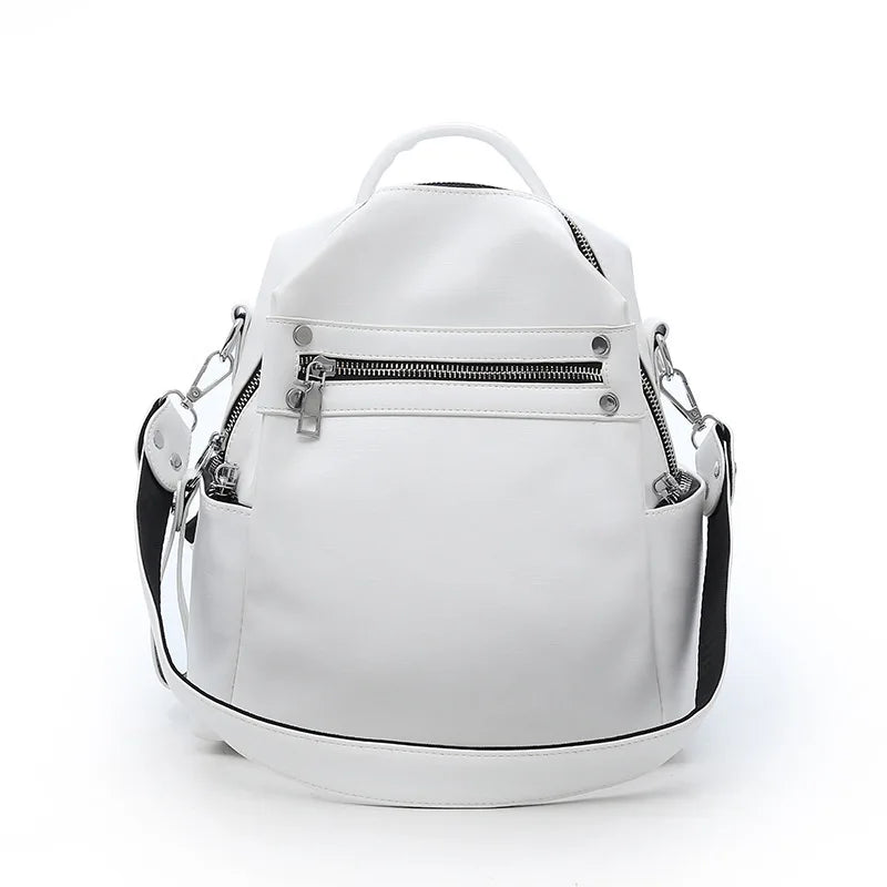 Women's Backpack Soft Leather Schoolbag Casual Shoulder Bag