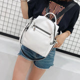 Women's Leather Backpack Schoolbag Casual Shoulder Bag