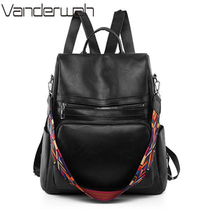 Women's Backpack Large Capacity Shoulder Bags PU Leather Mochilas Feminina