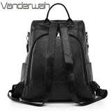 Women's Backpack Large Capacity Shoulder Bags PU Leather Mochilas Feminina