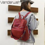 Women's Backpack Large Capacity Shoulder Bags PU Leather Mochilas Feminina