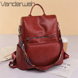 Women's Backpack Large Capacity Shoulder Bags PU Leather Mochilas Feminina