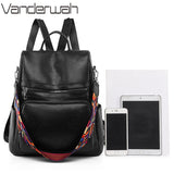 Women's Backpack Large Capacity Shoulder Bags PU Leather Mochilas Feminina