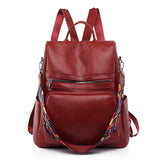 Women's Backpack Large Capacity Shoulder Bags PU Leather Mochilas Feminina