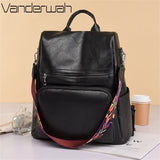 Women's Backpack Large Capacity Shoulder Bags PU Leather Mochilas Feminina