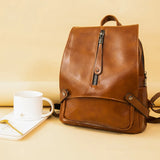 Women's PU Leather Backpack Schoolbag Casual Travel Shoulder Bag