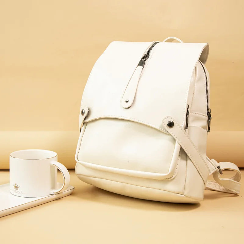 Women's PU Leather Backpack Schoolbag Casual Travel Shoulder Bag