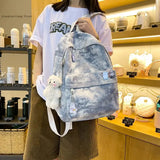 Women's Backpack Large Capacity Canvas Student School Bag